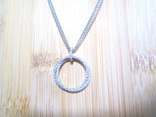 Load image into Gallery viewer, Heavy 18ct White Gold 1.20ct Diamond Double Circle Halo Cluster Pendant Necklace
