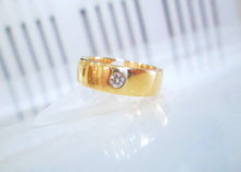 Load image into Gallery viewer, 9ct Yellow Gold Brilliant Bezel Set Solitaire Diamond Wedding Band Ring
