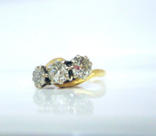 Load image into Gallery viewer, 18ct Yellow Gold 1.25ct Old Mine Cut Diamond Trilogy Bypass Ring
