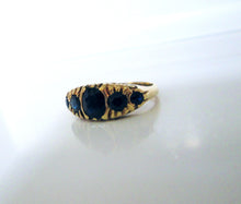 Load image into Gallery viewer, 1970s 9ct Yellow Gold Blue Sapphire Eternity Ring
