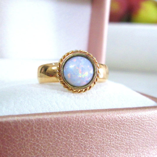 Victorian 22ct Yellow Gold Opal Solitaire Ring