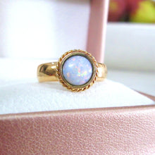 Load image into Gallery viewer, Antique Victorian 18ct Yellow Gold Bezel Set Solid Opal Solitaire Ring
