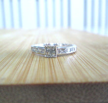 Load image into Gallery viewer, 18ct White Gold Princess Baguette &amp; Brilliant Cut Diamond Cluster Ring
