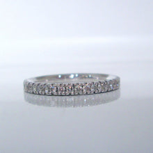 Load image into Gallery viewer, Platinum Brilliant Cut Diamond Half Eternity Slim Wedding Stacking Band Ring
