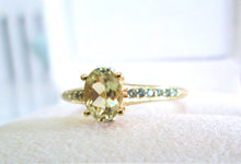 Load image into Gallery viewer, 9ct Yellow Gold Oval Cut Csarite Zultanite Alexandrite &amp; Diamond Ring
