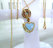 Load image into Gallery viewer, 9ct Yellow Gold Heart Cut Topaz &amp; Amethyst &amp; Diamond Pendant Necklace
