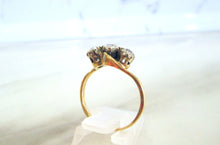 Load image into Gallery viewer, 18ct Yellow Gold 1.25ct Old Mine Cut Diamond Trilogy Bypass Ring
