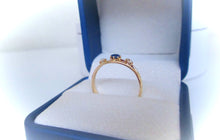 Load image into Gallery viewer, Antique 18ct Yellow Gold Sapphire &amp; Diamond Trilogy Ring
