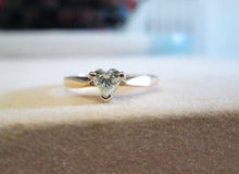 Load image into Gallery viewer, 14ct Yellow Gold Heart Cut Diamond Solitaire Engagement Ring
