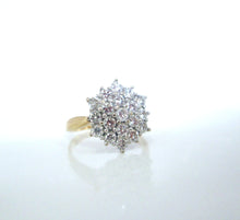 Load image into Gallery viewer, 18ct Yellow Gold 1.00ct Round Brilliant Cut Natural Diamond Cluster Flower Ring
