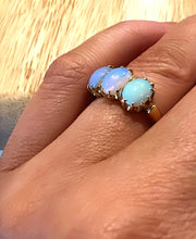 Load image into Gallery viewer, Edwardian 18ct Yellow Gold Opal Trilogy Ring
