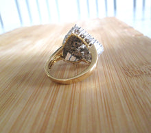 Load image into Gallery viewer, 18ct Yellow Gold 2.00ct Round Brilliant Baguette Cut Diamond Cluster Heart Ring
