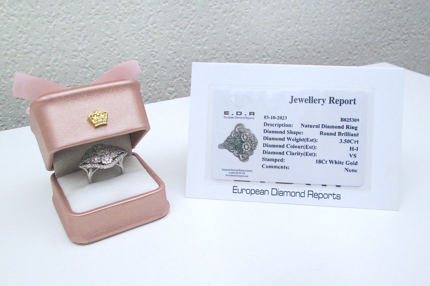 18ct White Gold 3.50ct Large Diamond Daisy Cluster Ring