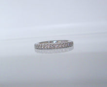 Load image into Gallery viewer, Platinum Brilliant Cut Diamond Half Eternity Slim Wedding Stacking Band Ring
