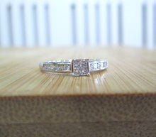 Load image into Gallery viewer, 18ct White Gold Princess Baguette &amp; Brilliant Cut Diamond Cluster Ring
