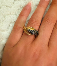 Load image into Gallery viewer, 1980&#39;s 18ct Yellow &amp; Black Gold Carrera Y Carrera Stallion Horse Diamond Ring
