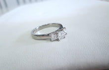 Load image into Gallery viewer, Platinum Princess Cut Natural Three Stone .50ct Diamond Trilogy Engagement Ring
