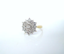 Load image into Gallery viewer, 18ct Yellow Gold 1.00ct Round Brilliant Cut Natural Diamond Cluster Flower Ring
