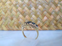 Load image into Gallery viewer, 1970s 9ct Yellow Gold Blue Sapphire Eternity Ring
