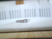 Load image into Gallery viewer, 18ct White Gold Princess Baguette &amp; Brilliant Cut Diamond Cluster Ring
