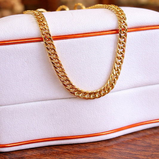 18ct Yellow Gold Cuban Link Chain Anklet Bracelet