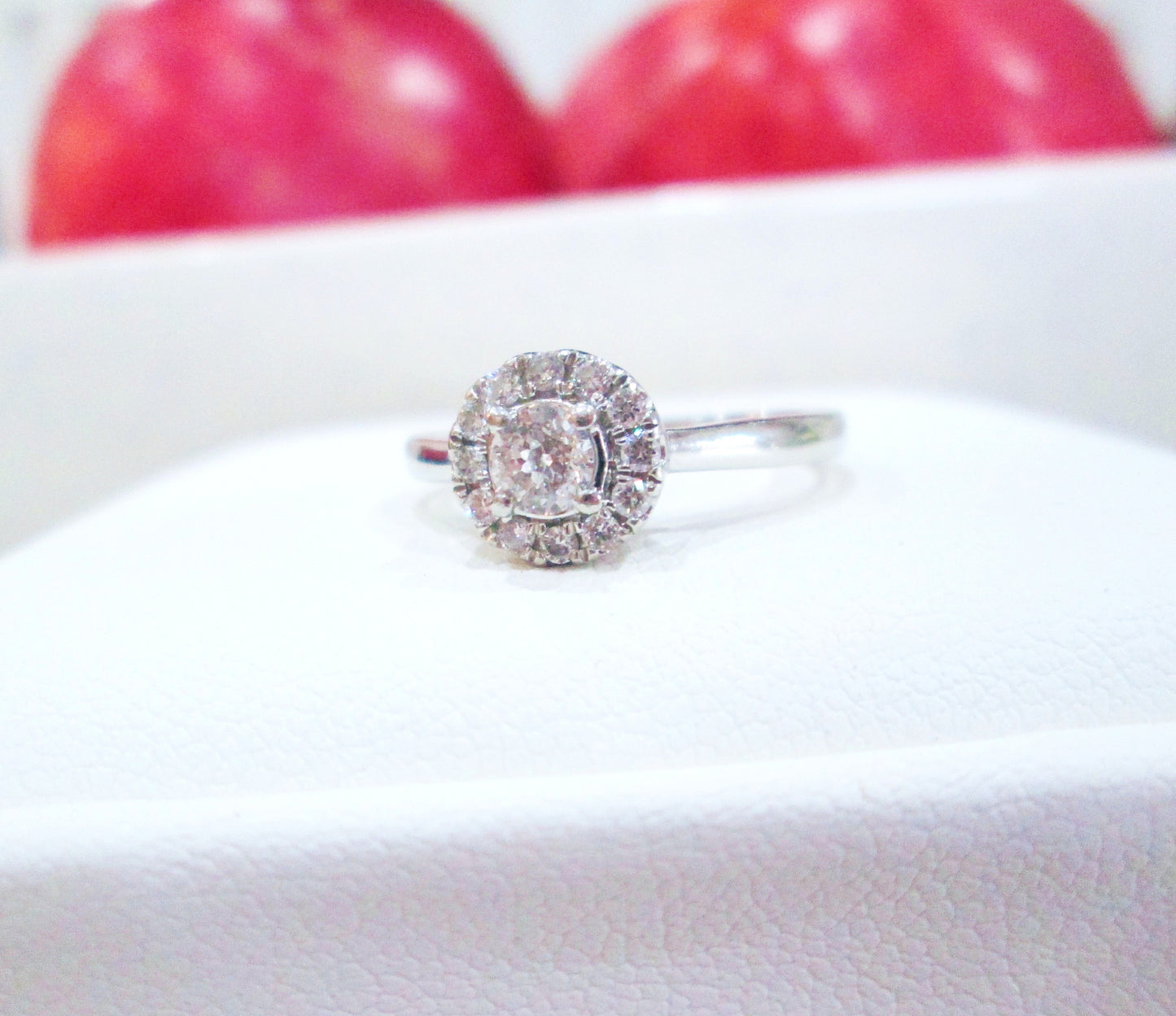 Platinum Round Brilliant Cut Forever Diamond Halo Cluster Ring