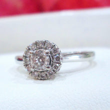 Load image into Gallery viewer, Platinum Round Brilliant Cut Forever Diamond Halo Cluster Ring
