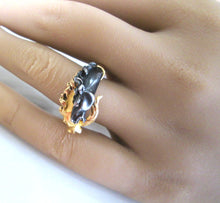 Load image into Gallery viewer, 1980&#39;s 18ct Yellow &amp; Black Gold Carrera Y Carrera Stallion Horse Diamond Ring
