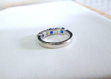 Load image into Gallery viewer, Platinum 1.25ct Brilliant Cut Diamond &amp; Sapphire Tension Set Eternity Ring
