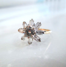 Load image into Gallery viewer, 14ct Yellow Gold 1.30ct Transitional &amp; Baguette Cut Diamond Cluster Ring
