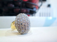 Load image into Gallery viewer, 18ct Yellow Gold 2.20ct Round Brilliant Cut Diamond Cluster Bombe Ring
