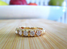 Load image into Gallery viewer, 18ct Yellow Gold 1.00ct Brilliant Cut Diamond Half Eternity Ring
