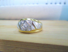 Load image into Gallery viewer, 9ct Yellow Gold Heavy Brilliant Cut Diamond Cluster Men&#39;s Chunky Ring
