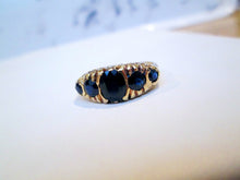 Load image into Gallery viewer, 1970s 9ct Yellow Gold Blue Sapphire Eternity Ring
