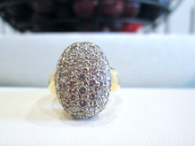 Load image into Gallery viewer, 18ct Yellow Gold 2.20ct Round Brilliant Cut Diamond Cluster Bombe Ring
