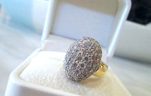 Load image into Gallery viewer, 18ct Yellow Gold 2.20ct Round Brilliant Cut Diamond Cluster Bombe Ring
