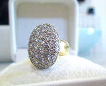 Load image into Gallery viewer, 18ct Yellow Gold 2.20ct Round Brilliant Cut Diamond Cluster Bombe Ring
