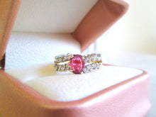 Load image into Gallery viewer, 18ct Yellow Gold Ruby &amp; Brilliant Cut Diamond Solitaire Eternity Ring
