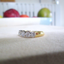 Load image into Gallery viewer, 18ct Yellow &amp; White Gold 1.00ct Diamond Bezel Chunky Eternity Ring

