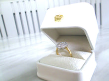 Load image into Gallery viewer, 18ct Yellow Gold 1.00ct Round Brilliant Cut Natural Diamond Cluster Flower Ring
