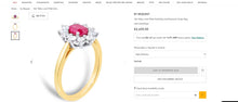 Load image into Gallery viewer, 18ct Yellow Gold Ruby &amp; Brilliant Cut Diamond Cluster Halo Ring
