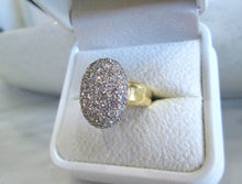 Load image into Gallery viewer, 18ct Yellow Gold 2.20ct Round Brilliant Cut Diamond Cluster Bombe Ring
