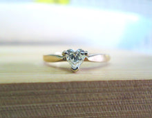 Load image into Gallery viewer, 14ct Yellow Gold Heart Cut Diamond Solitaire Engagement Ring
