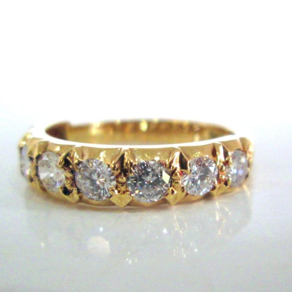 18ct Yellow Gold 1.00ct Brilliant Cut Diamond Half Eternity Ring