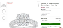 Load image into Gallery viewer, 9ct White Gold Princess &amp; Brilliant Cut Diamond Halo Cluster Ring
