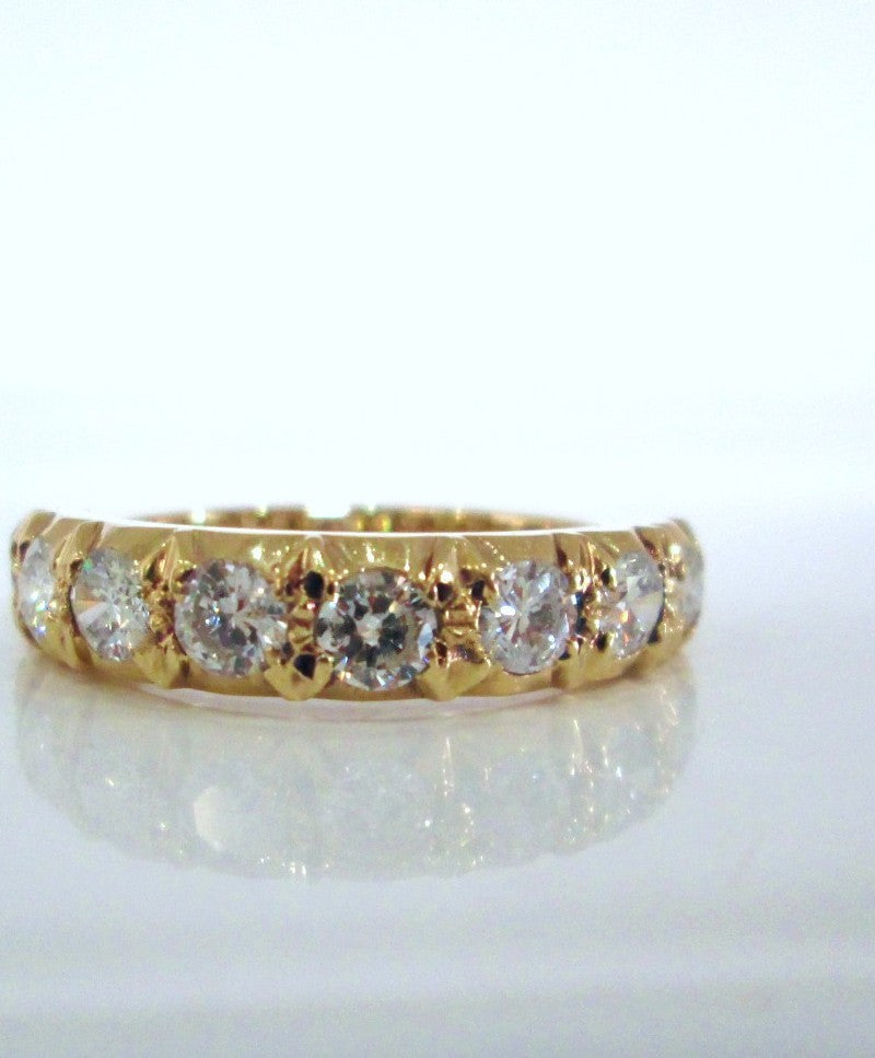 18ct Yellow Gold 1.00ct Brilliant Cut Diamond Half Eternity Ring