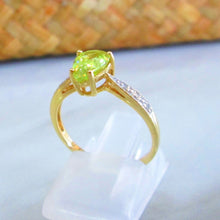 Load image into Gallery viewer, 18ct Yellow Gold Pear Cut Sphene &amp; Brilliant Cut Diamond Solitaire Ring
