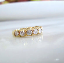 Load image into Gallery viewer, 18ct Yellow Gold 1.00ct Brilliant Cut Diamond Half Eternity Ring
