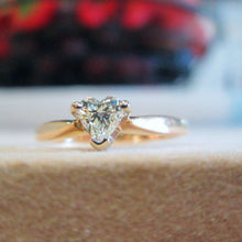 Load image into Gallery viewer, 14ct Yellow Gold Heart Cut Diamond Solitaire Engagement Ring
