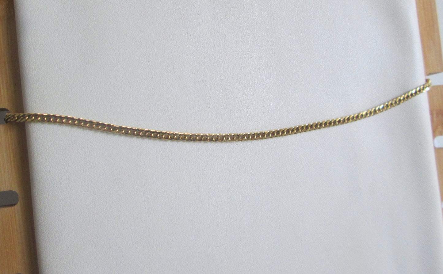 18ct Solid Gold Cuban Curb Chain Anklet Bracelet 10.1" Fine Link Yellow Gold